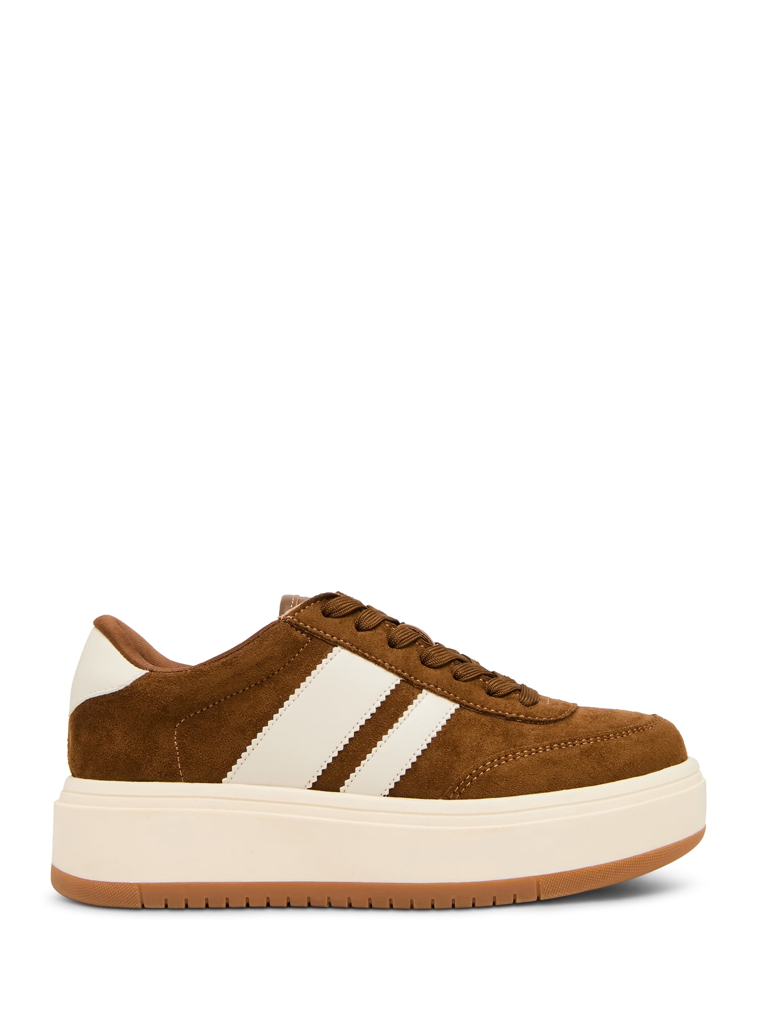 Madden Girl Women's Navida Lace-up Platform Sneaker with Stripes