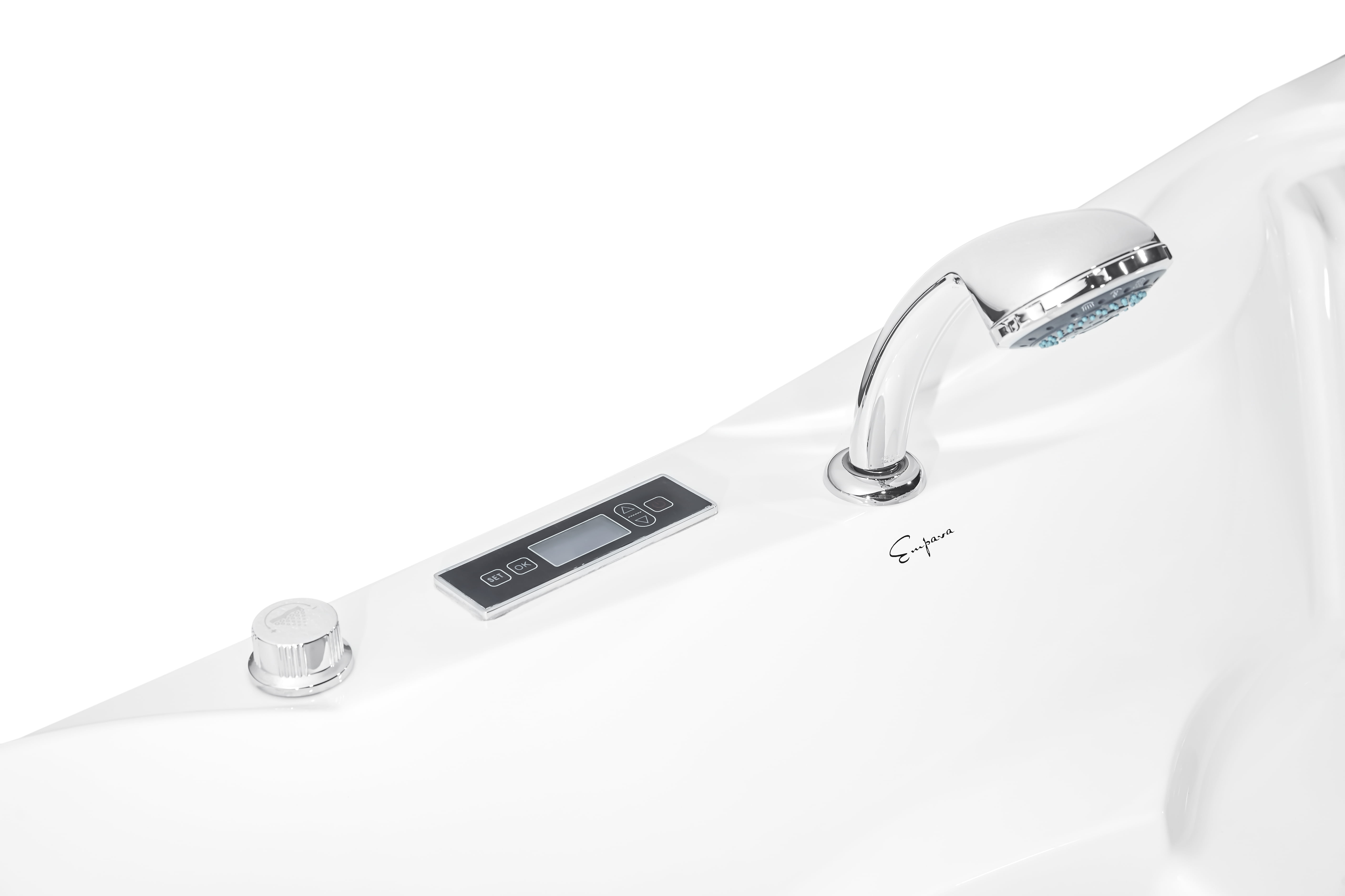 Empava 59" Luxury 2 Person Hydromassage Corner SPA Tub Freestanding Massage Bathtub EMPV-JT319