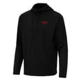 thumbnail image 2 of Men's Antigua Black Arkansas Razorbacks Connected Quarter-Zip Waffle-Knit Tri-Blend Hoodie, 2 of 3