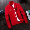 thumbnail image 1 of New Spring Autumn Denim Jacket For Men Trendy Korean Style Casual Baseball Uniform Versatile Couple Jacket, 1 of 5