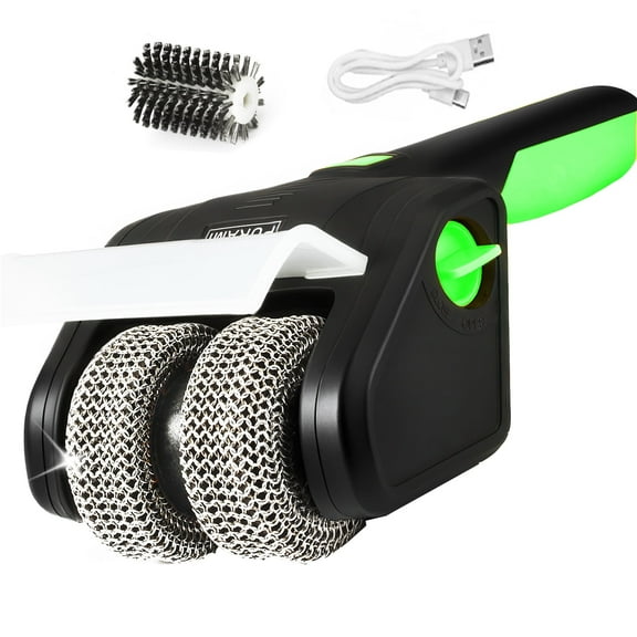 Bristle Free Wireless Electric Grill Cleaner PURAMI Wireless Outdoor High Speed Rotating Battery Grill Brush, Rechargeable Lithium 8V 700r/min Heavy Duty BBQ Accessories Scrubber