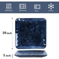 thumbnail image 2 of Blue Ceramic Square Plates Set of 6 - Large Porcelain 10 Inch Dinner Plates for Steak Pasta Pizza - Microwave and Dishwasher Safe, 2 of 8
