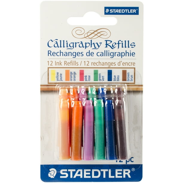 Calligraphy Pen Ink Refills, 12pk, Assorted