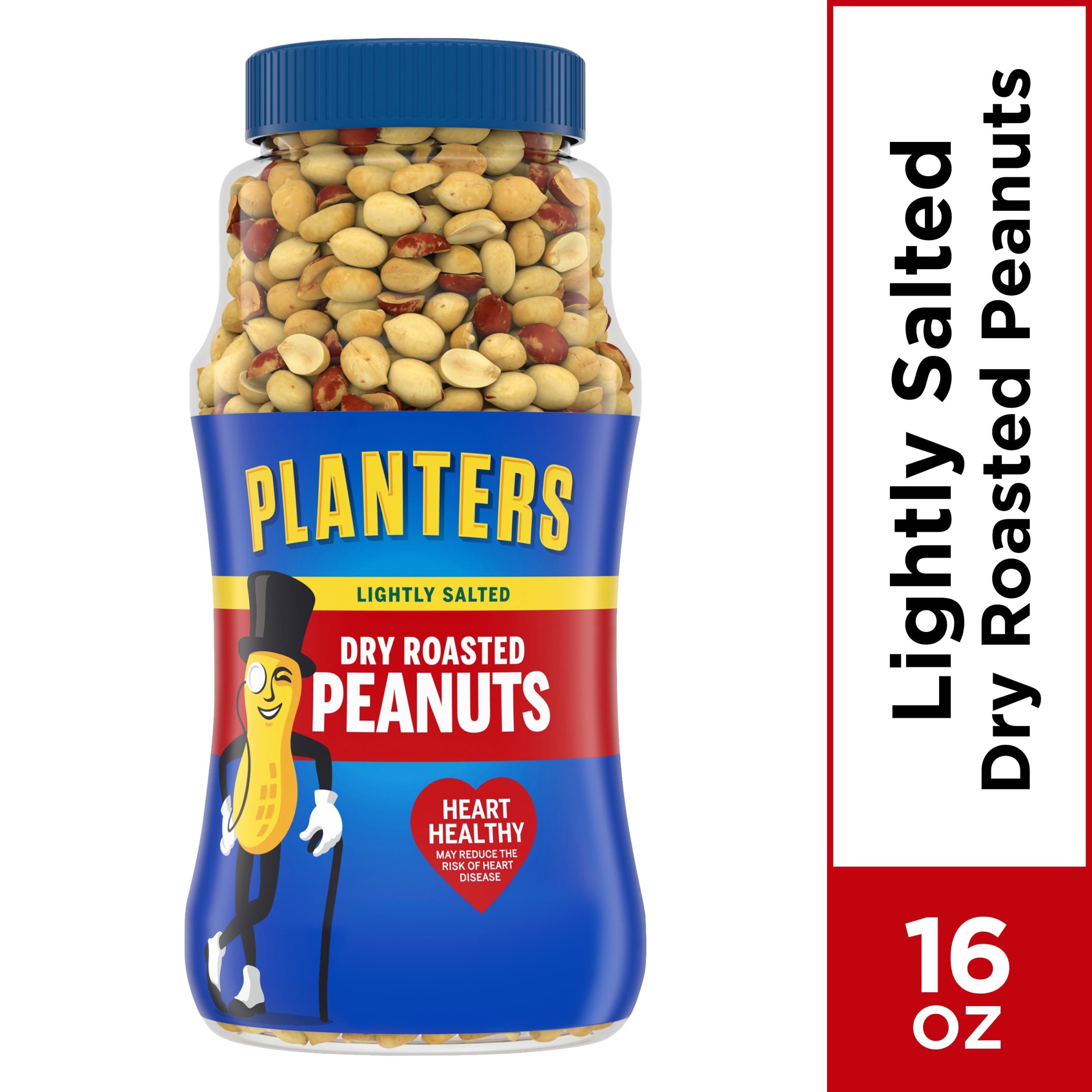 Planters Lightly Salted Dry Roasted Peanuts, 16.0 oz Jar