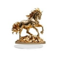 thumbnail image 4 of 2D Flat Horse Statue,Golden Horse On Coin Statue,Tabletop Sculpture,Table Decor,2D Flat Acrylic Desktop Figurine,Golden Horse Desktop Ornaments,Desktop Ornaments For Tabletop Decor,2PC,6.7"x7.8", 4 of 5