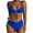 Blue, variant on ANINEO Women Swimwear High Waist Bikini Sets 2PCS Swimsuit Front Tie Knot Bathing Suit Trendy Hawaii Summer Tropical Brazilian Beachwear