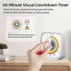 thumbnail image 2 of 60-Minute Visual Timer with Night Light, Countdown Timer,Pomodoro Timer with Rainbow Pattern compatible with Kids and Adults, 2 of 5
