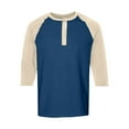 thumbnail image 7 of Hearthz Men's 3/4 Sleeve Baseball Raglan T-Shirts S-3XL,Big and Tall Henley Tops Cotton Sport Athletic Jersey Tee Shirt ,Navy M, 7 of 7