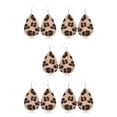 thumbnail image 1 of Sonducket 1 par de pendientes con estampado de leopardo geométrico de piel sintética adornos de joyería de moda accesorio de moda para mujeres y niñas Tipo 2 5piezas Sonducket CBP233688, 1 of 6