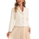 thumbnail image 4 of BLAZERS DE TWEED INSPIRADORES CHIC PARA MUJERES, CON SOLAPA, ABIERTO EN FRONTAL, MANGAS LARGAS, TAMAÑO XL, BLANCO, 4 of 6