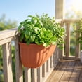 thumbnail image 4 of Plastic Hanging Wall Planter Pot, European-Style Brick Red Small Flower Plant Container, Railing Balcony Fence Vertical Growing Trough for Outdoor Garden, 4 of 5