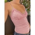 thumbnail image 6 of Cenuakty Women's Lace Patchwork Cami Tops Summer Spaghetti Strap V Neck Camisole Basic Tank Tops, 6 of 8