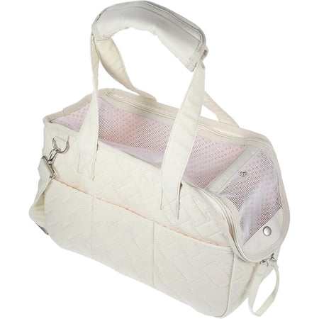 NCY Portable Small Puppy Travel Bag Soft Canvas Pet Carrier with Pocket Lightweight Cat Carrier Pouch for Outdoor Use Cream Color Suitable for Small Dogs and Cats