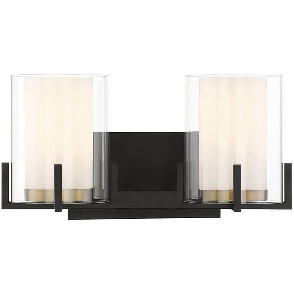 2 Light Bathroom Light Fixture in Contemporary Style-7.5 inches Tall and 15 inches Wide Bailey Street Home 159-Bel-4636193
