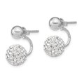 thumbnail image 7 of 925 Sterling Silver Rhodium-plate Set of 3 Mother of Pearl (MOP) / Crystal Front Back Earrings, 7 of 7