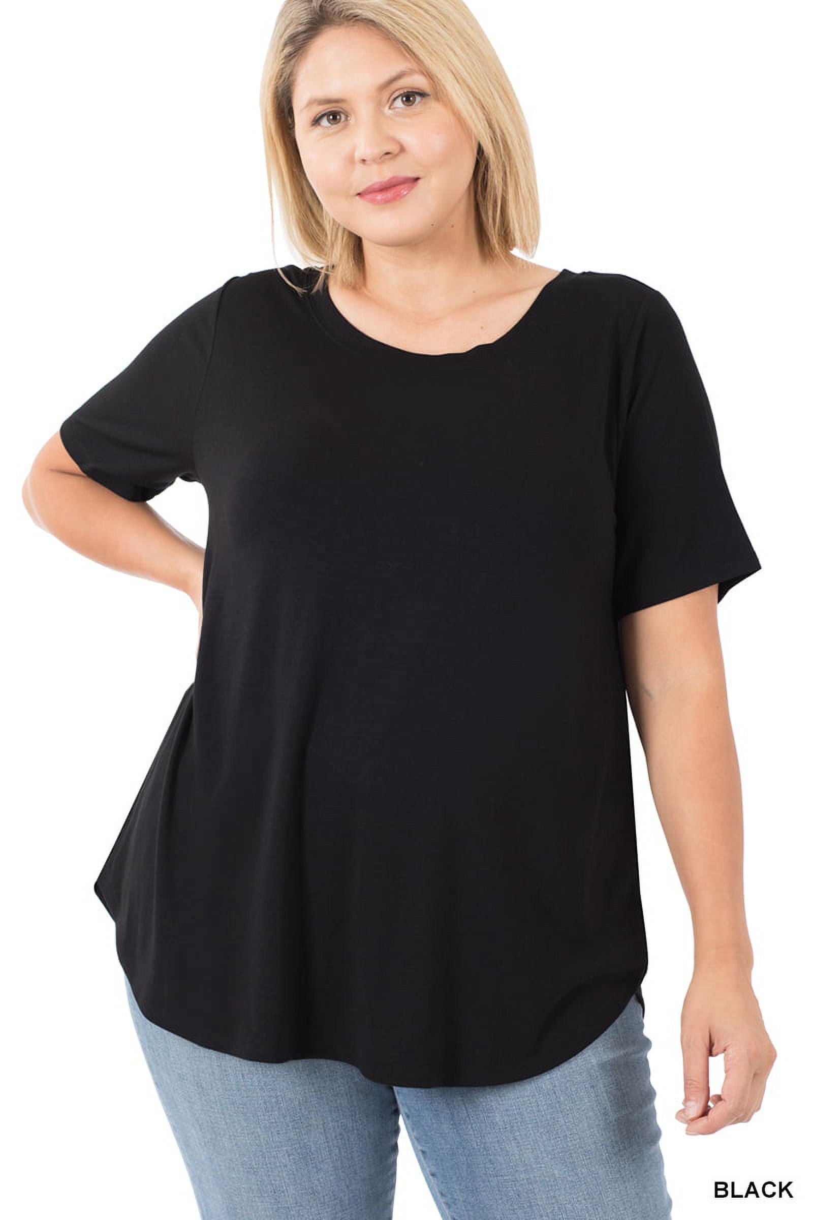 Zenana Women's Short Sleeve Round Neck & Hem Relaxed Fit Zenana Women's Short Sleeve Round Neck & Hem Relaxed Fit