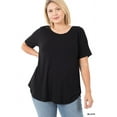 thumbnail image 3 of Zenana Women's Short Sleeve Round Neck & Hem Relaxed Fit Casual Tee Shirt Top, 3 of 5