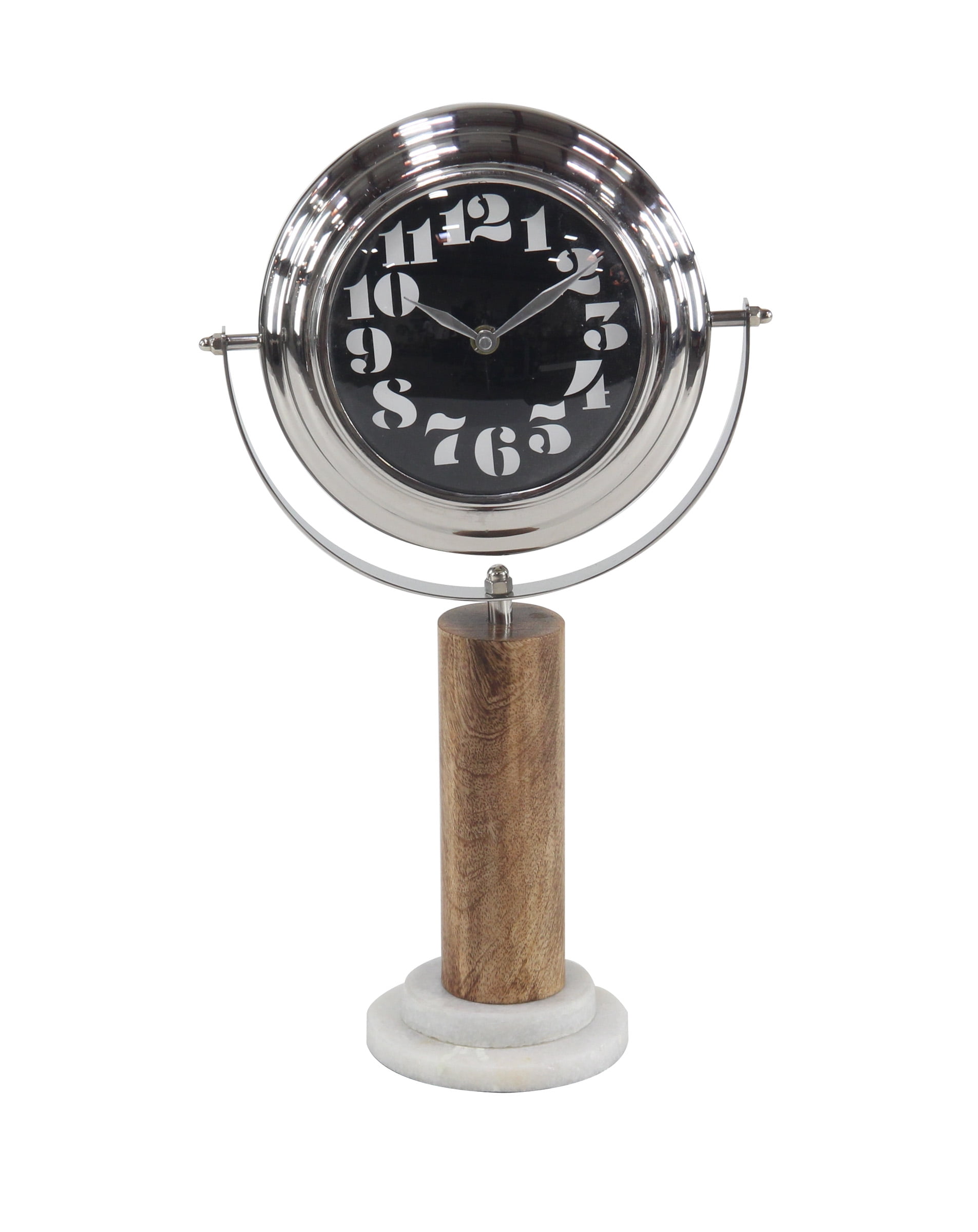 Decmode Modern 15 X 9 Inch Round Table Clock