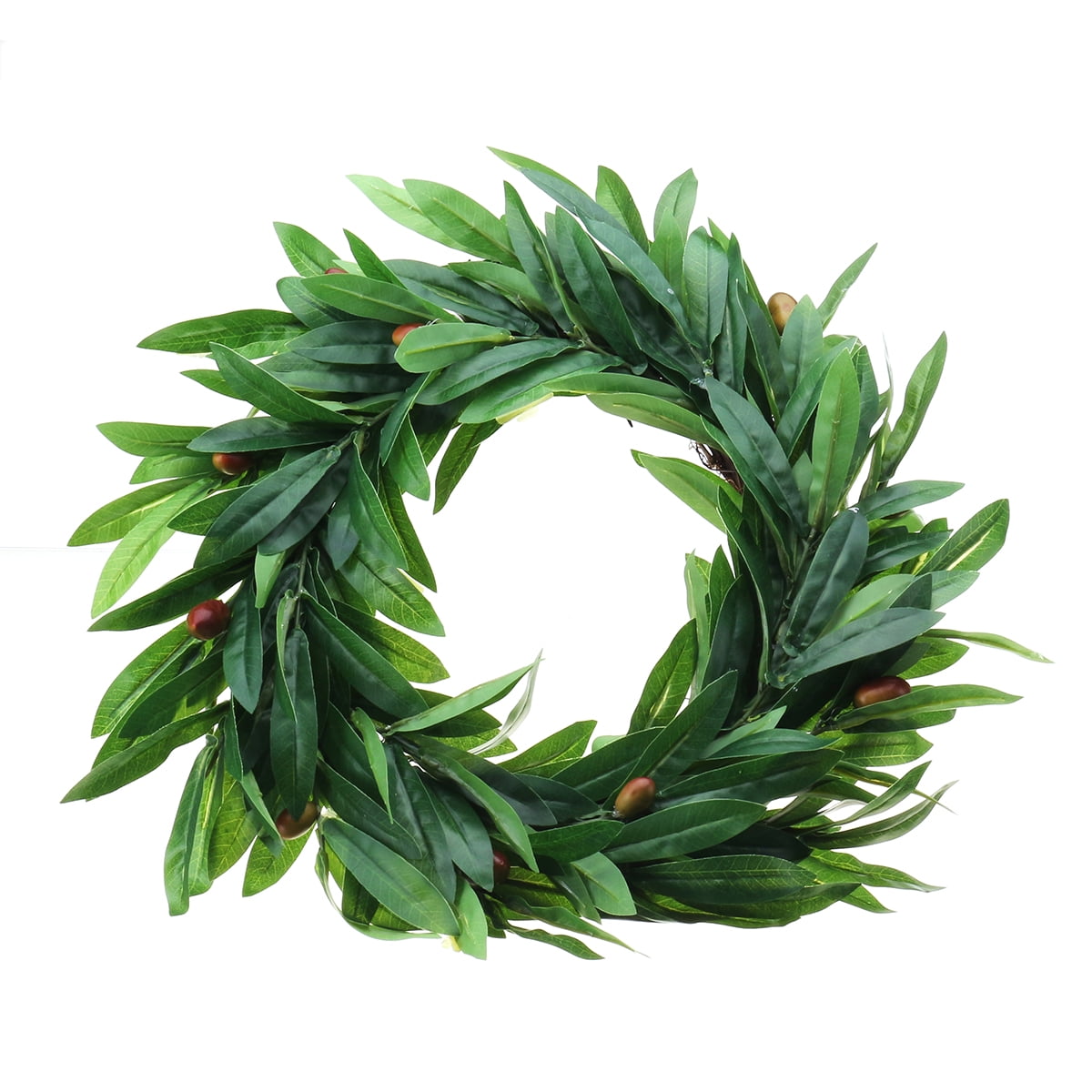 16" Artificial Olive Branch Plants Wreath Green Fruit Leaves Garland