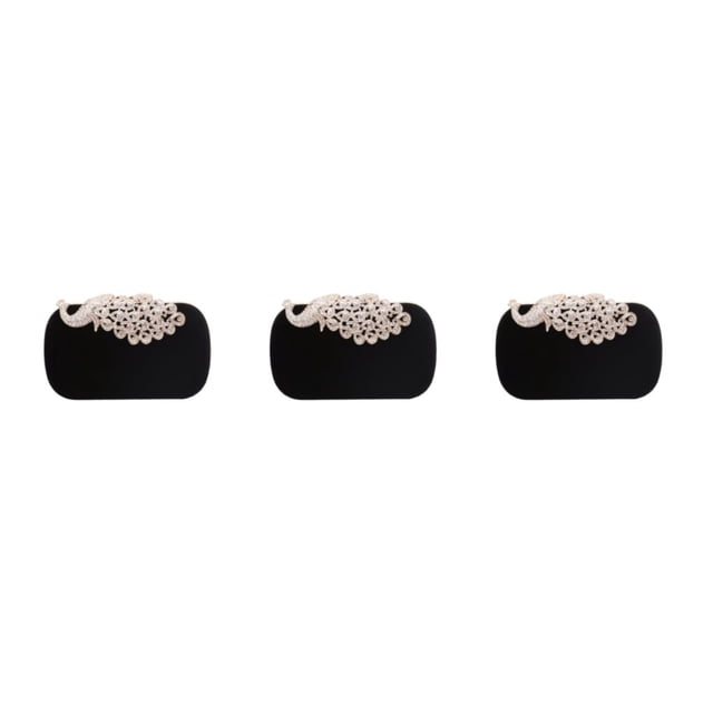 Qarigey Bolso de mano de moda y funcional para viajeros con estilo Bolsos de noche Embragues Monedero Conveniente Ligero Durable negro Pavo Type1 NO1