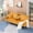 Orange, variant on CKEASEAN 72" Upholstered straight-line Corduroy Futon Sofabed, Modern Convertible Loveseat Sleeper Sofa Bed with Adjustable Backrest, Minimalist style Futon Couch Bed with Cup Holder for Living Room