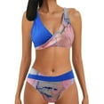 thumbnail image 1 of asdoklhq Plus Size Swimsuit for Women,Women's Printing Bikini Chest Pad Swimsuit Beachwear Set, 1 of 7