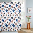 thumbnail image 4 of Independence Day Shower Curtains for Bathroom, Red Blue Stars USA Anniversary Waterproof Fabric Shower Curtain, Decorative Bathroom Curtain for Bathtub, 36"x72" , No Hooks Included, 4 of 9