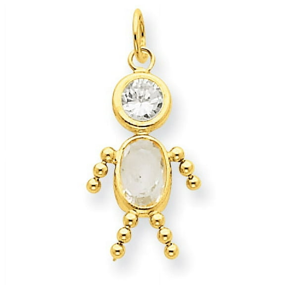Beautiful 14k April Boy Birthstone Charm