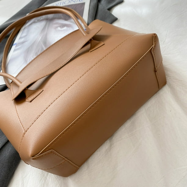 rudenlos Soft PU Leather Women Shoulder Bag Simple Solid Handbags
