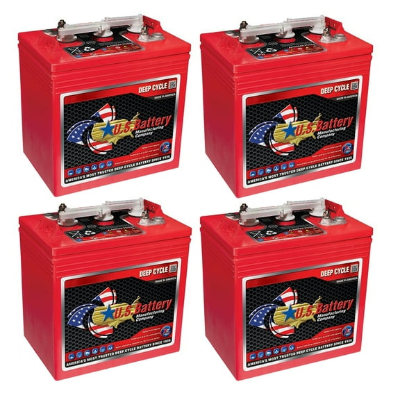 US Battery US145 T145 6 Volt, 250 AH Deep Cycle Battery - 4 Pack
