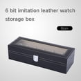 thumbnail image 2 of FLAMEEN 6Grid Watch PU Leather Display Case Storage Jewellery Box Bracelet Tray Holder,Warch Display Box,Watch Box, 2 of 8