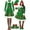 Green, variant on Rohuuque 5-Piece Christmas Dress Up Set for Women Green Velvet Dress with Matching Hat Belt Socks and Shoes Holiday Party Photo Outfit Green