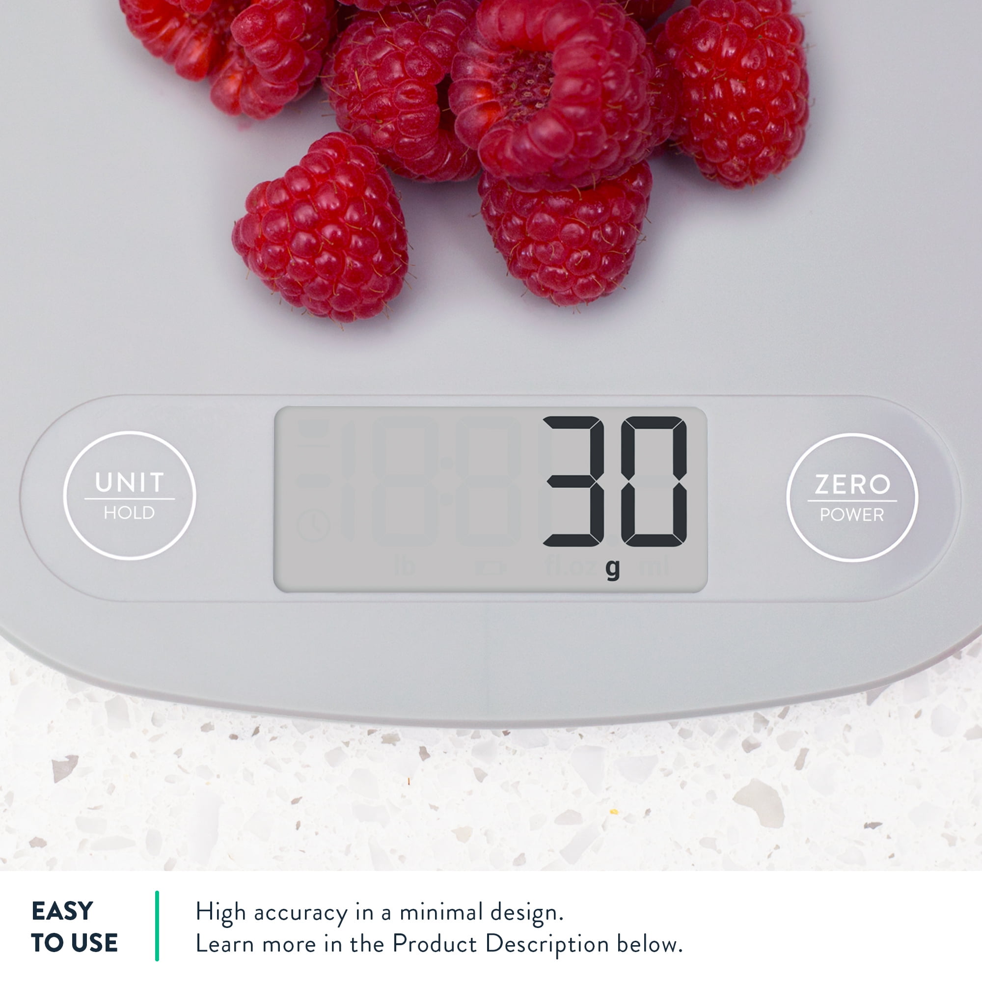 Greater Goods Premium Baking Scale - Ultra Accurate, Digital Kitchen Scale  | Prep Baked Goods, Weigh Food and Coffee, or Use for Meal Prep | Four