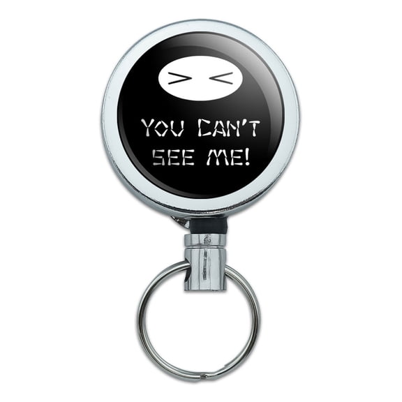 You Can't See Me Ninja Retractable Belt Clip Badge Key Holder