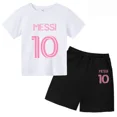 thumbnail image 3 of Nueva camiseta y pantalones cortos con estampado de Messi para niños y adolescentes, conjunto de 2 piezas, ropa de fútbol para niños y niñas, traje deportivo de moda de manga corta de verano, 3 of 5