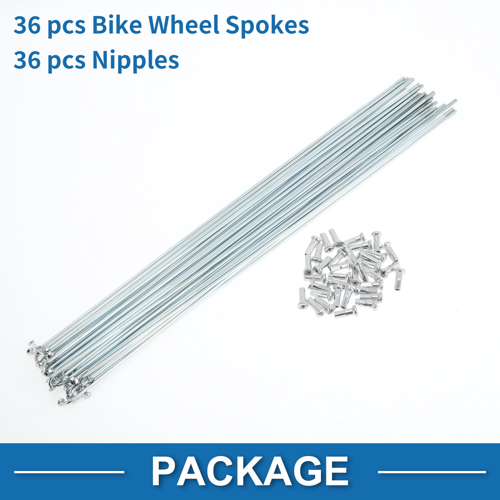 Unique Bargains 36Pcs 14G Bicycle Wheel Spokes Galvanized Carbon Steel Silver Tone 11.02"