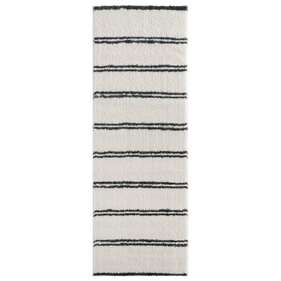 United Weavers Celestial Gadreel Contemporary Stripe Runner Rug, White, 2'7" x 7'2"