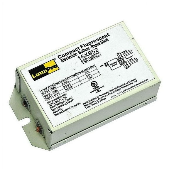 Manufacturer Varies CFL Ballast, Electronic, 13W, 120V (Formerly LumaPro) 16X952