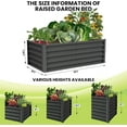 thumbnail image 3 of ChaoLink Raised Garden Bed Set of 2, 6x3x1.5FT Galvanized Raised Garden Bed Outdoor Large Planter Raised Beds Open Base with Safety Edge and Glove6*3*1.5FT Dark Gray 2 Pack, 3 of 8