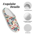 thumbnail image 5 of Daiia Barbecue Print Women’s Fuzzy Slippers Memory Foam Lightweight House Shoes Cozy Loafer Flannel House Shoes-35/36, 5 of 7