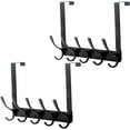 thumbnail image 1 of Laklulu The Door?Rack, 5 ganchos para colgar ropa, toallas y abrigos, perchero para colgar sobre la puerta (paquete de 2, negro), 1 of 4