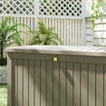 thumbnail image 7 of Patio Casual 230 Gallon Lockable Resin Deck Box, Waterproof & Outdoor Storage Box for Outdoor Cushion Storage and Outdoor Delivery Storage, Stylish Outdoor Bench,Light coffee, 7 of 7