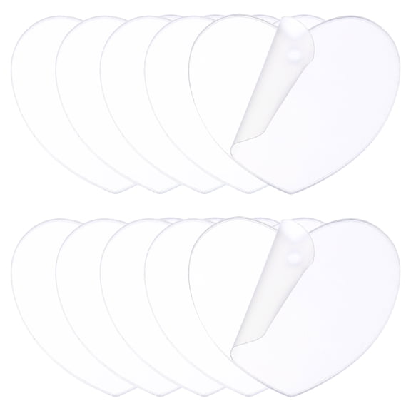 Uxcell 30Pcs 1.6" Acrylic Ornament Blanks Heart Discs Keychain Blanks with Holes Clear