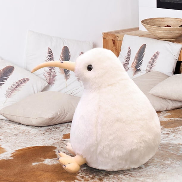 Juguete de peluche de pájaro Hugo Almohada de muñeca suave para dormitorio sala de estar Blanco