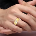 thumbnail image 3 of RYLOS Men's Rings 14K Yellow Gold Classic Nugget 6X4MM Oval Gemstone & Diamond Ring White Topaz April Birthstone Rings Size 9, 3 of 7