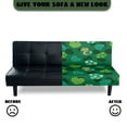thumbnail image 3 of Xoenoiee Green Heart Shamrock Pattern Futon Slipcover Armless Futon Bed Cover Furniture Protector Without Armrests with Elastic Bottom, Soft Jacquard Armless Futon Cover St. Patrick's Day Decor, 3 of 7