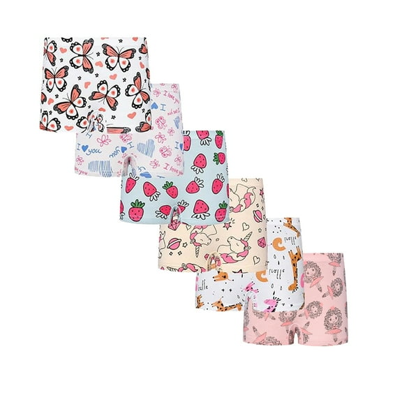 Bellafa Little Girls' Soft Cotton Underwear Toddler Undies 5 Packs Kids Panties Girlshorts Adorable Patterns-Random Color