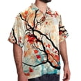 thumbnail image 2 of Tree Men's Short Sleeve Poplin Shirt, Casual Button Down Shirts, Printed Summer Beach Shirt, Unisex Casual Button Down Top, 2 of 6