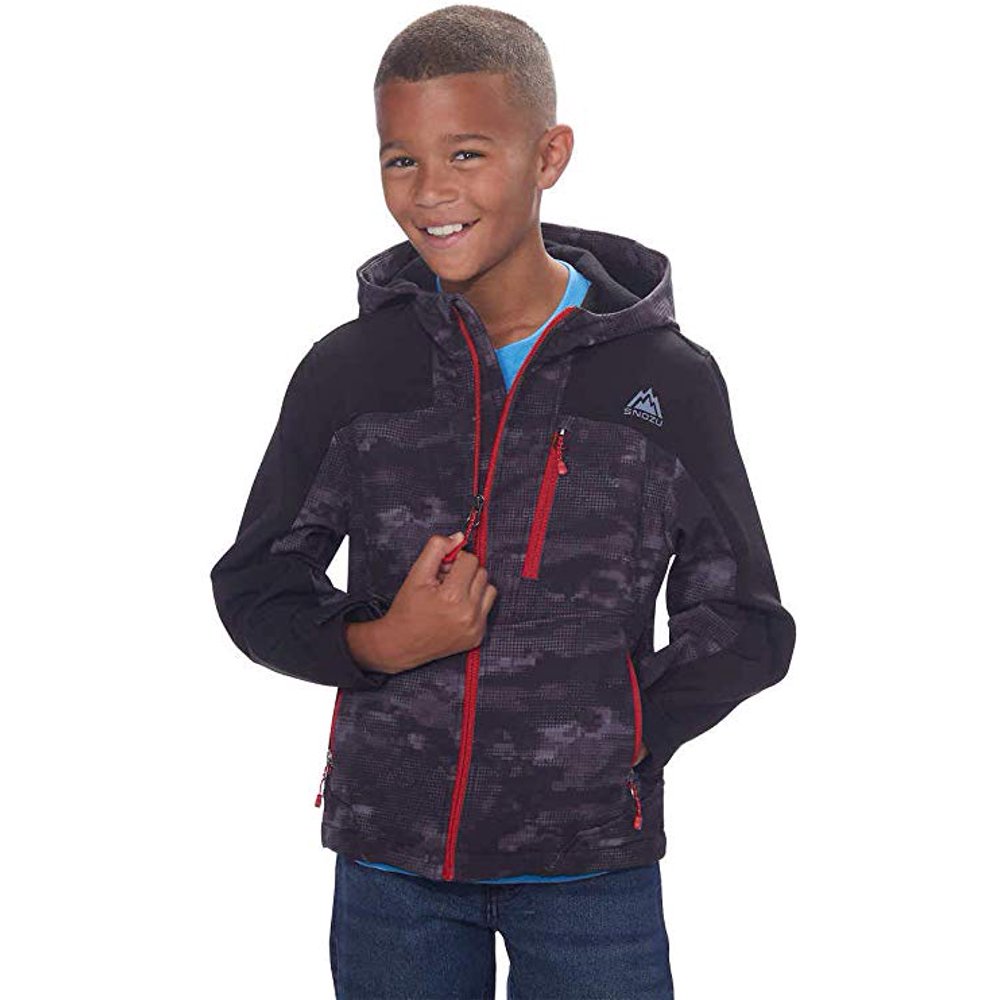 Snozu Boys' Softshell Jacket, Black Dot Camo Medium 1012 NEW