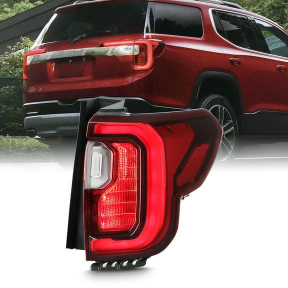 AKKON - Fit 2020 2021 2022 2023 GMC Acadia SL|SLE|SLT|DENALI Full LED Outer Chrome Tail Light Rear Brake OE Style Passenger Right Side